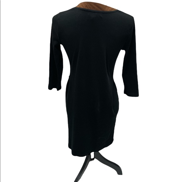 Lauren Ralph Lauren Jersey Dress with suede look v-neck Size2 EUC (missing belt) - Picture 3 of 3